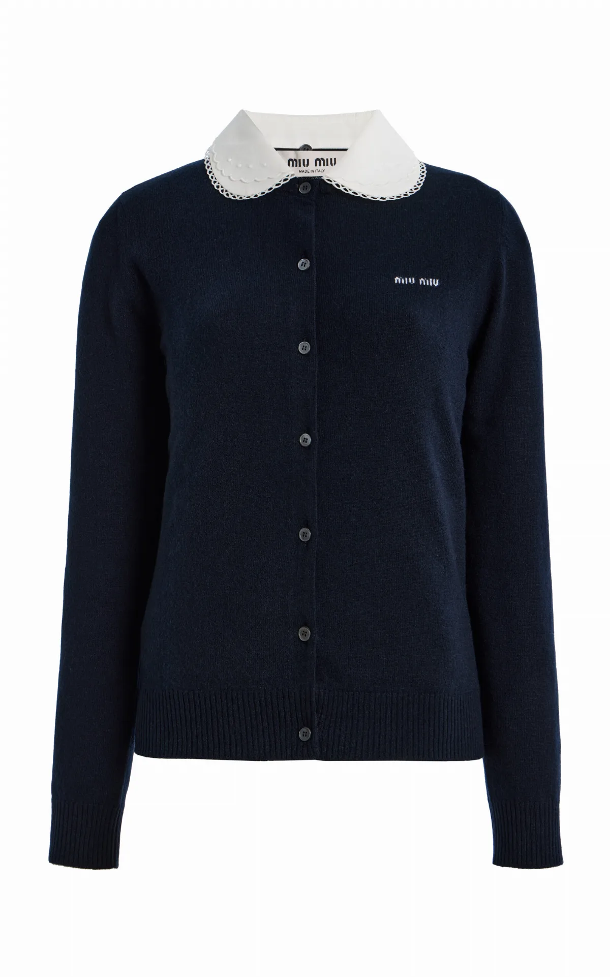 Collared Cashmere Cardigan by Miu Miu