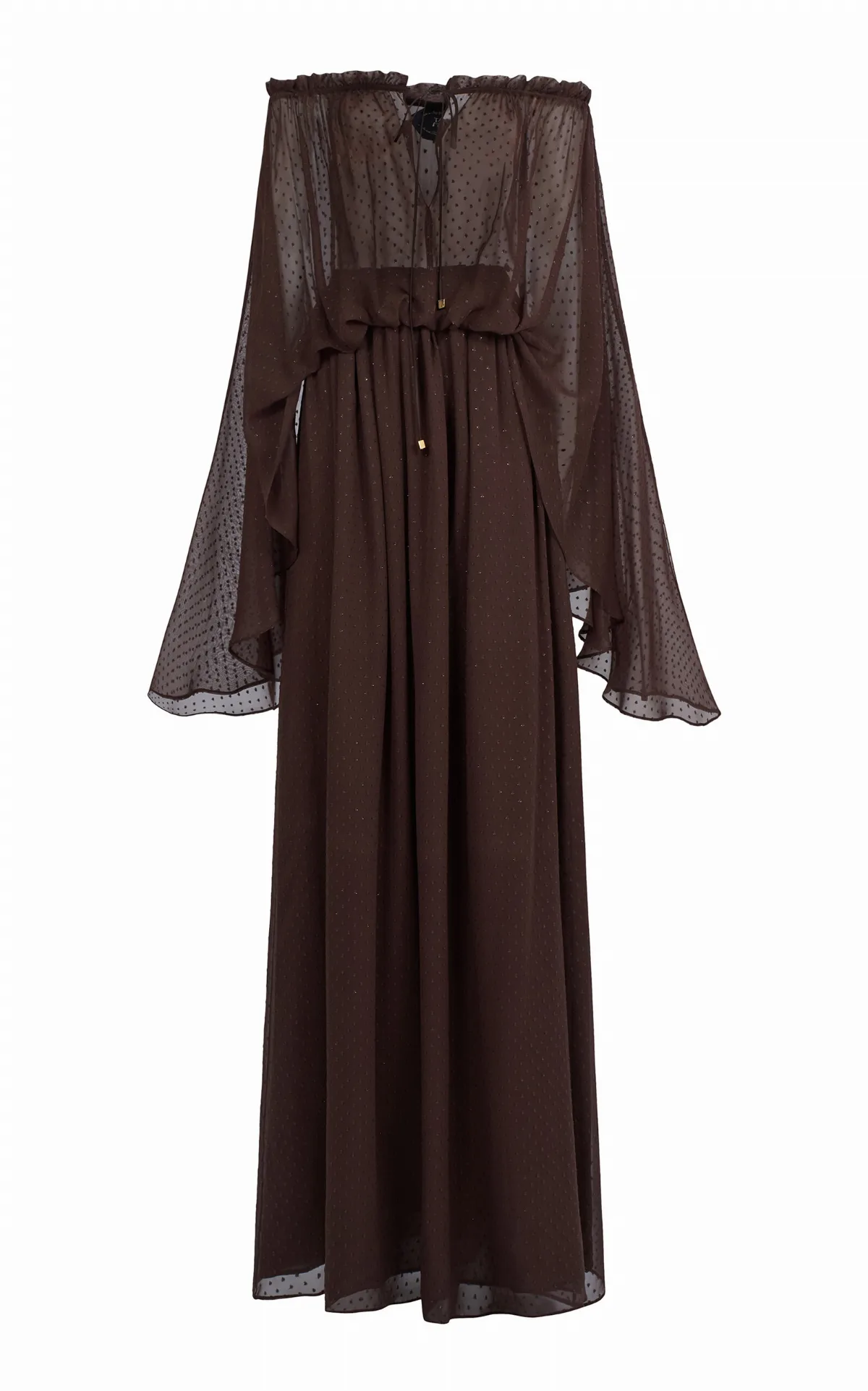 Ouarzazate Off-The-Shoulder Metallic Chiffon Maxi Dress by Taller Marmo