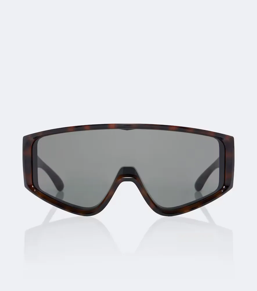 Logo Lettering Shield Sunglasses by Saint Laurent