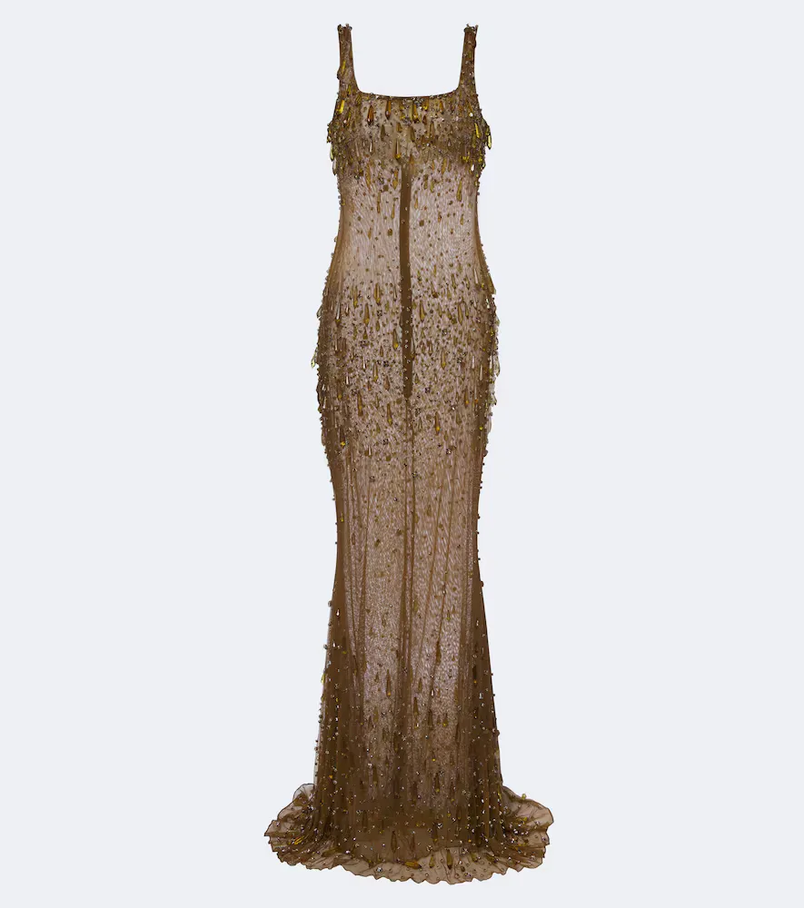 Zanie Crystal-Embellished Gown by Retrofete