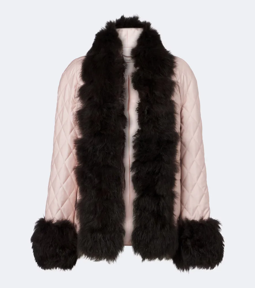 Quilted Shearling-Trimmed Coat by Jacques Wei