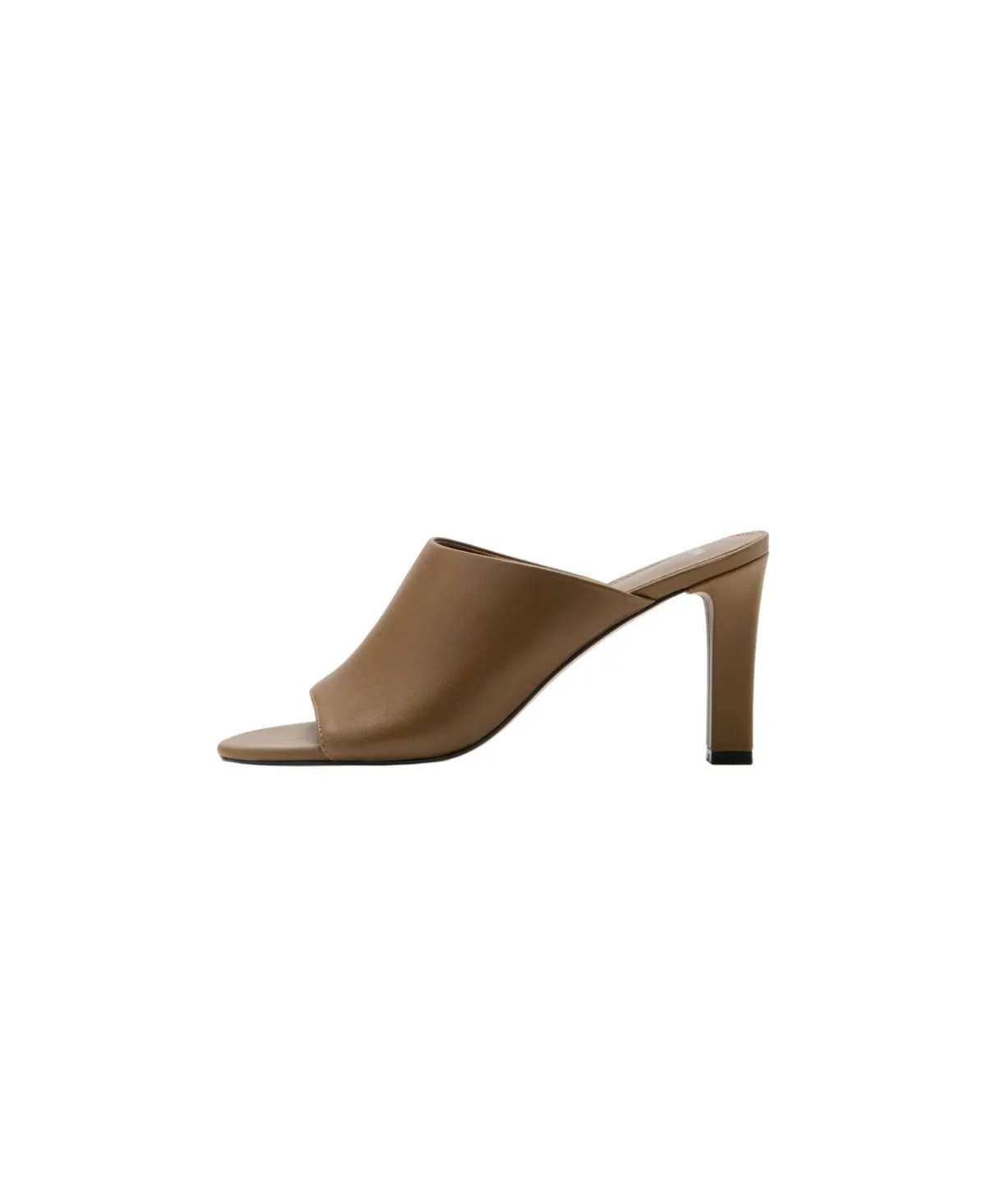 Wide Strap Slingback Leather Sandals by Mango
