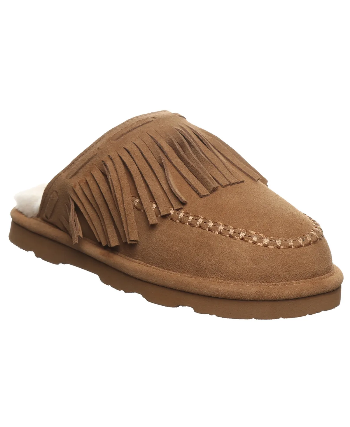 Briony Fringe Detail Scuff Slippers by Bearpaw