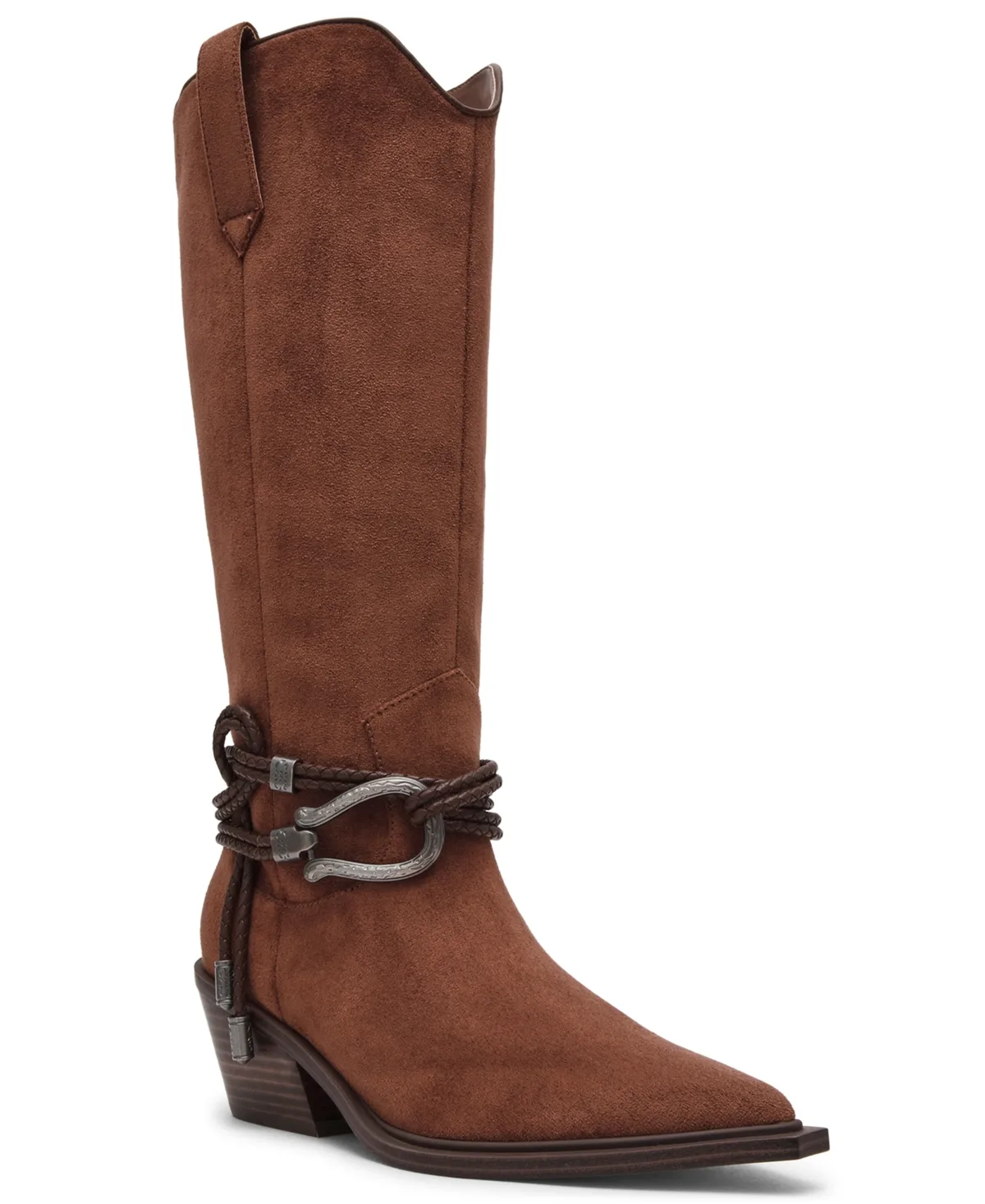Gennie Braided Buckle Western Tall Boots