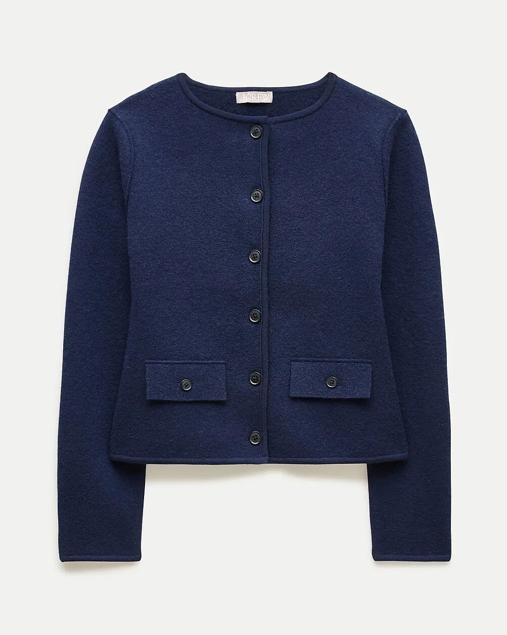 Boatneck Sweater-Jacket in Boiled Merino Wool by J.Crew