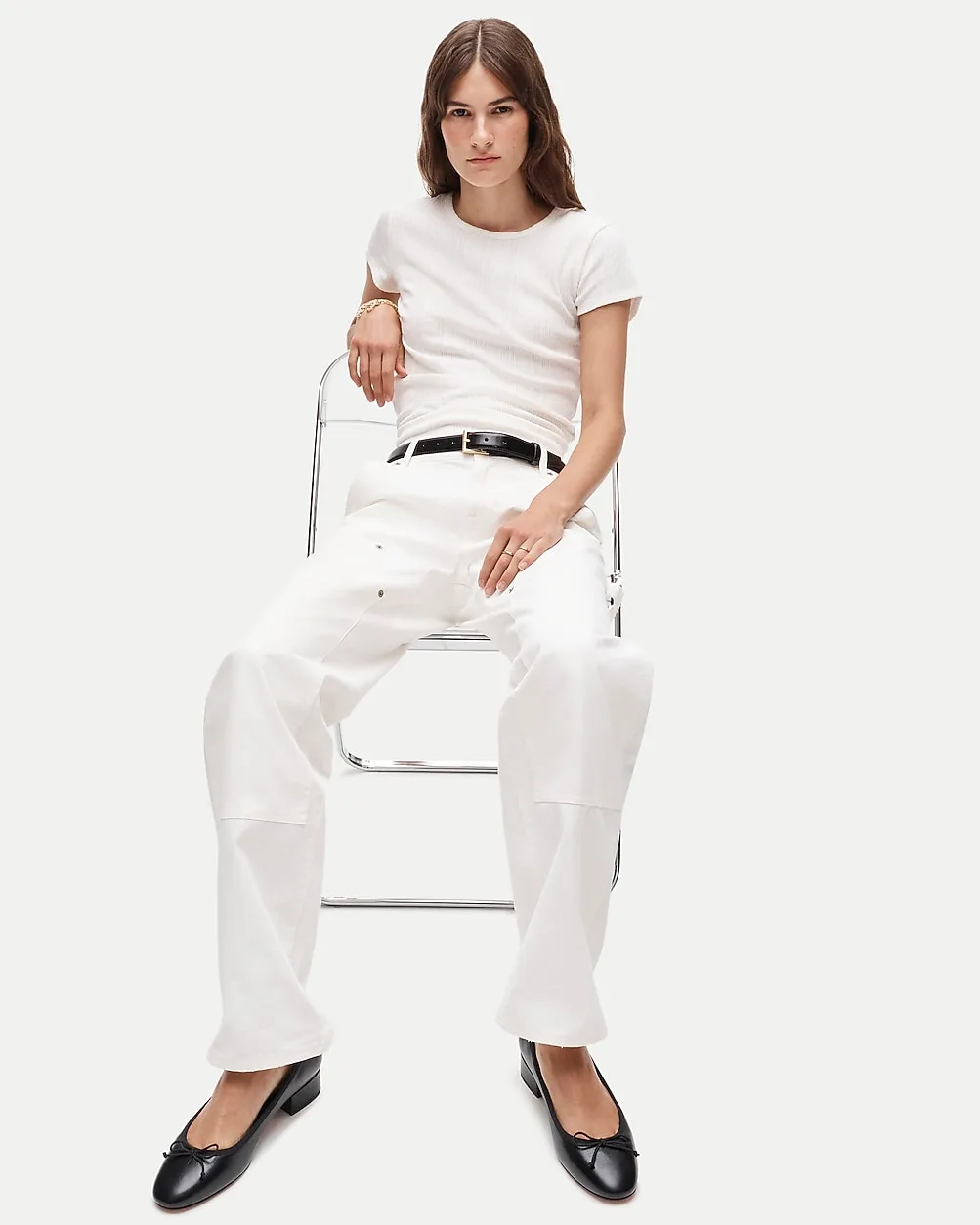 Teagan Ballet Pumps in Leather by J.Crew