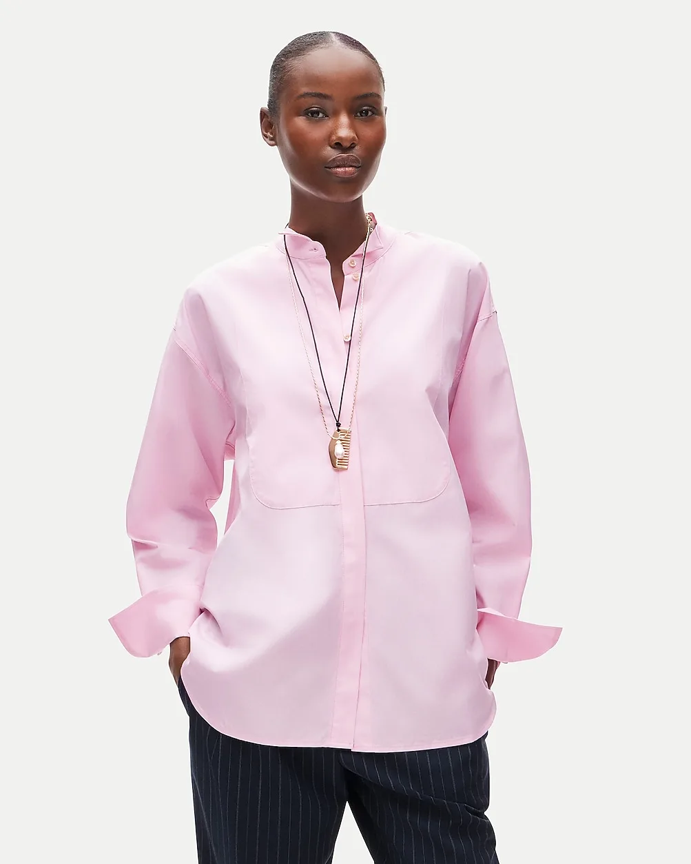 Tuxedo-Bib Button-Up Shirt in Thomas Mason® Cotton Poplin by J.Crew