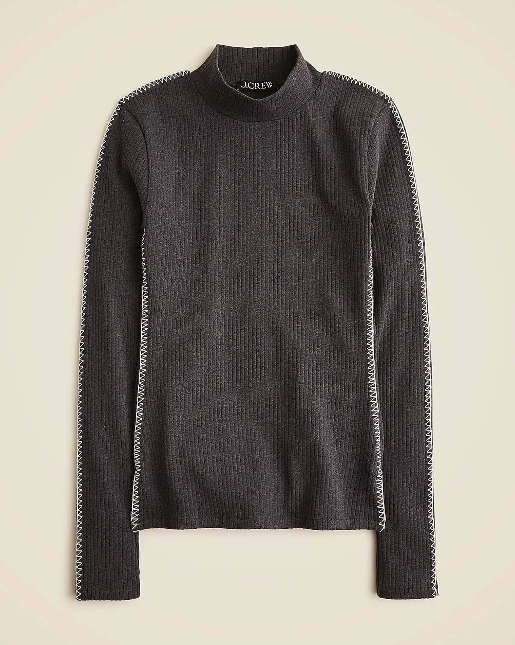 Premium Rib Turtleneck with Whipstitch Trim by J.Crew