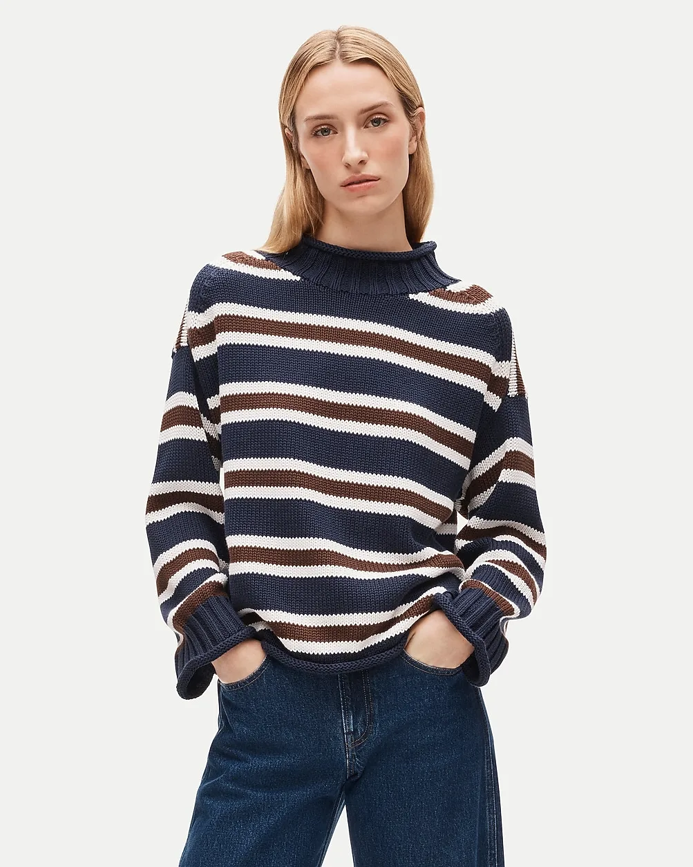 2025 Rollneck™ Sweater in Stripe by J.Crew