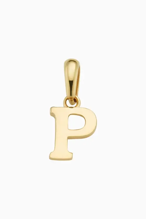 14K Gold My Letter Initial Pendant Charm by Oradina