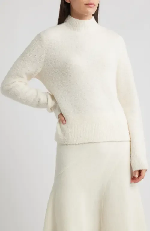 Fubrina Bouclé Wool & Cashmere Blend Mock Neck Sweater by BOSS