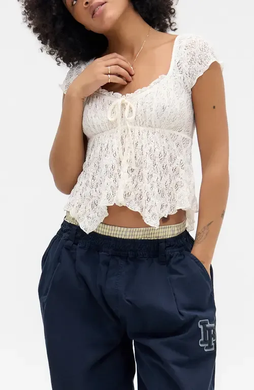 Piper Asymmetric Hem Stretch Lace Top
