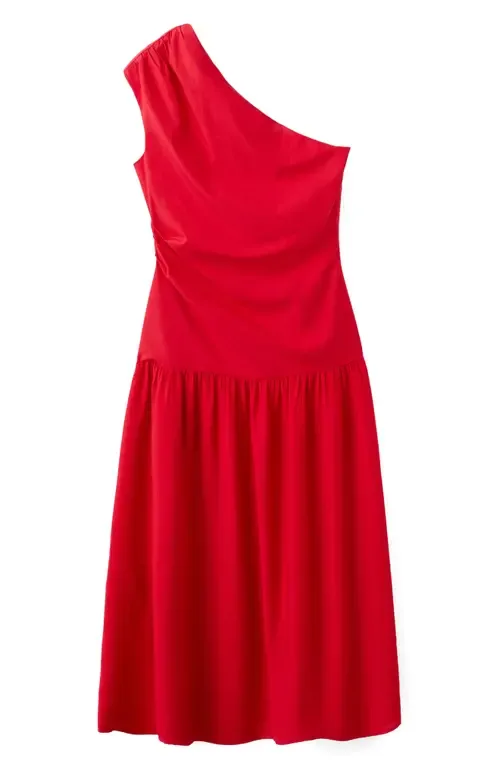 One-Shoulder Drop Waist Cocktail Dress by MANGO