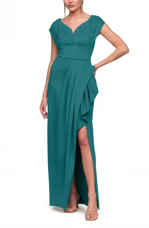 Anissa Pleated Column Gown by JS Collections