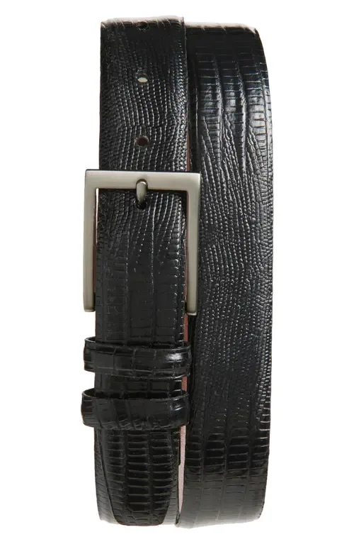 Lizard Embossed Calfskin Leather Belt by Torino