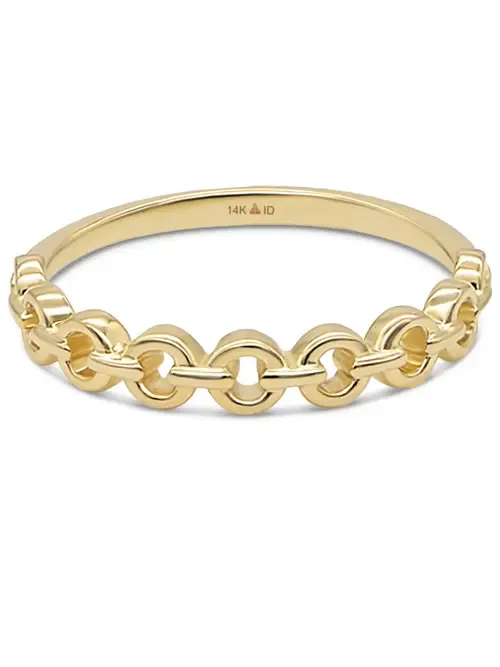 Cable Link Ring in 14K Gold by DEVATA
