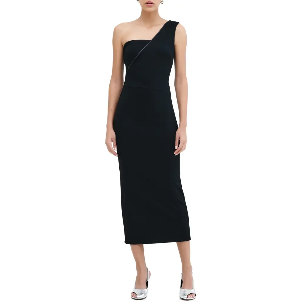 Nina One-Shoulder Ponte Midi Dress by Marcella