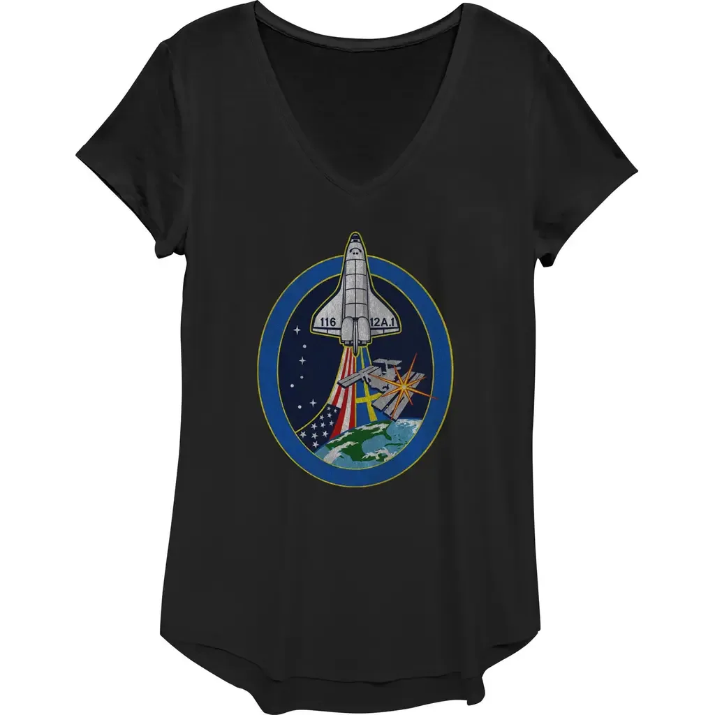 Space Shuttle Mission 116 Short Sleeve V-Neck T-Shirt by NASA