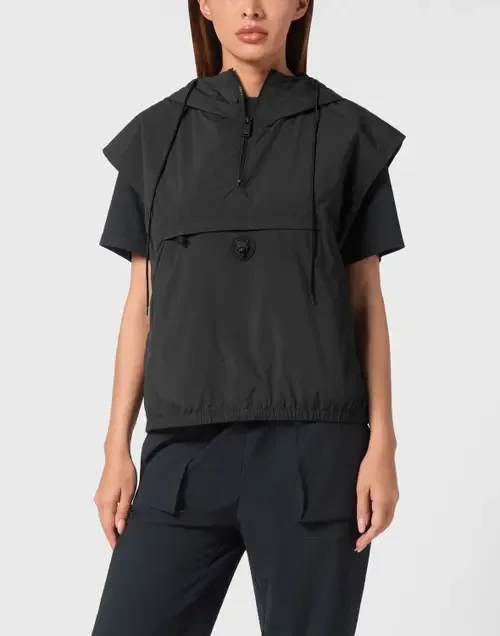Hooded Zipped Vest with Pockets by PLEIN SPORT