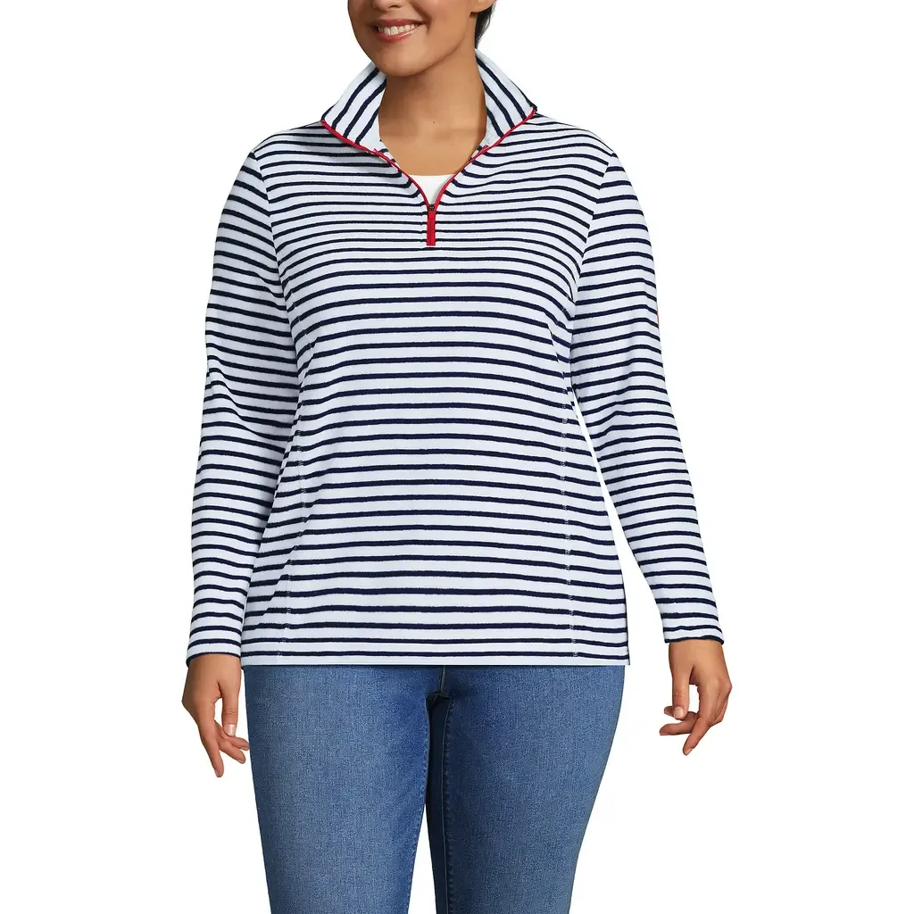 Anyweather Fleece Quarter Zip Pullover by Lands' End