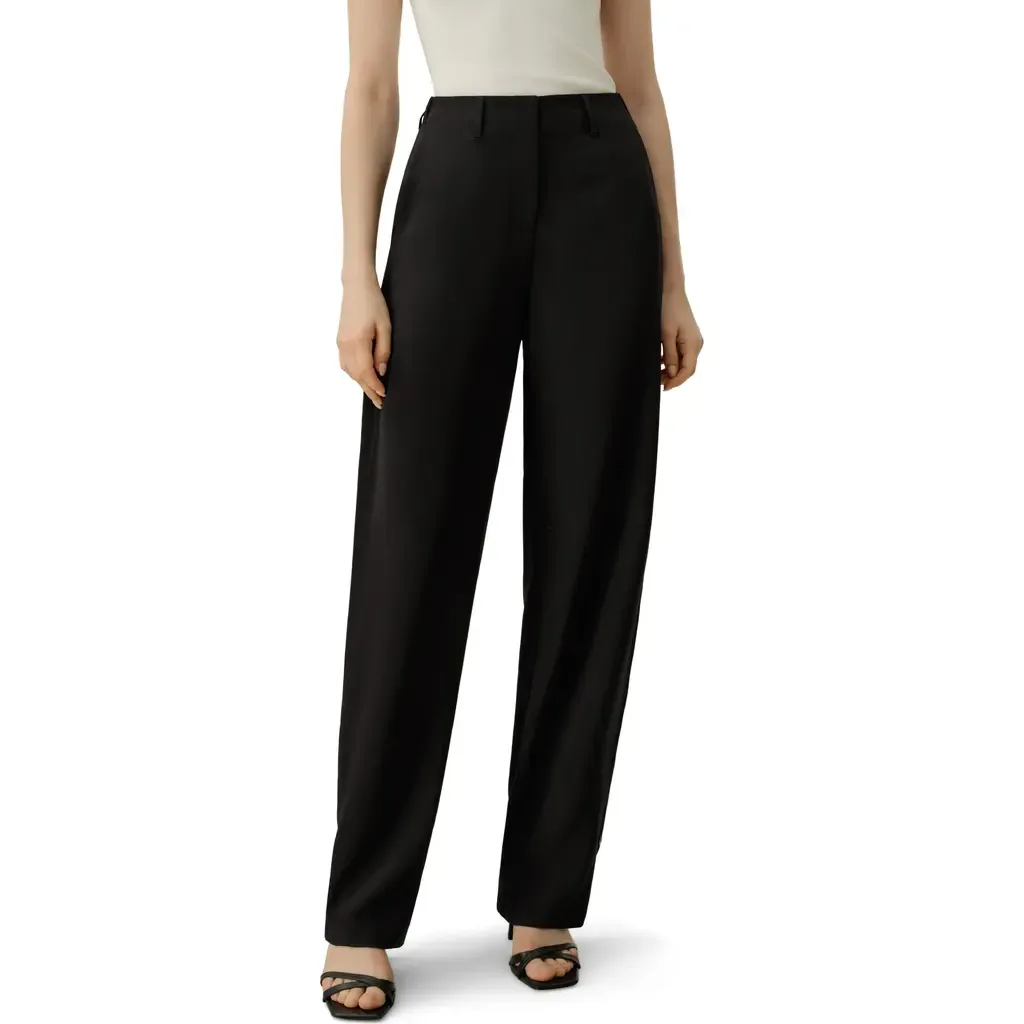 Curved Seam Silk Crepe Pants
