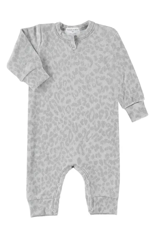 Hacci Animal Print Long Sleeve Split Neck Romper by PAIGELAUREN