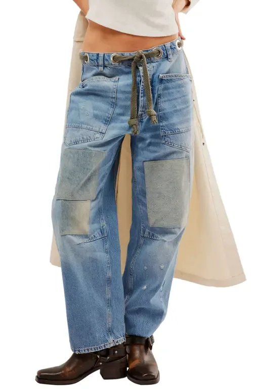 We the Free Moxie Mid Rise Barrel Jeans by Free People