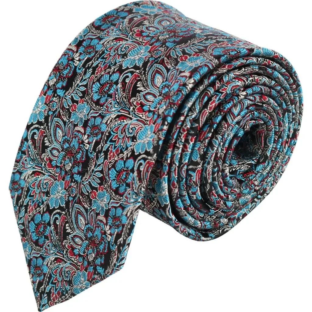 Enzo Exploded Floral Silk Necktie by Trafalgar