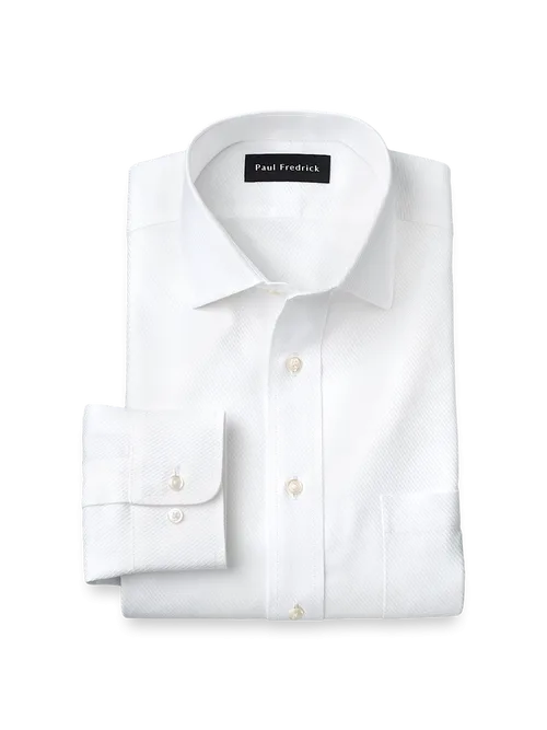 Non-Iron Cotton Twill Spread Collar Dress Shirt by Paul Fredrick