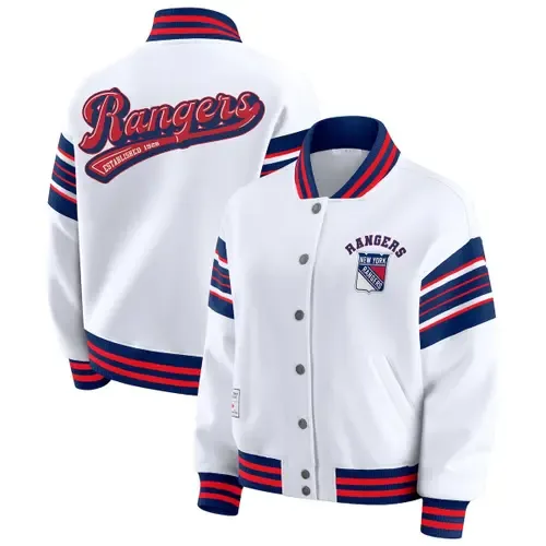 WEAR by Erin Andrews New York Rangers Full-Snap Fleece Sweatshirt Jacket by WEAR by Erin Andrews