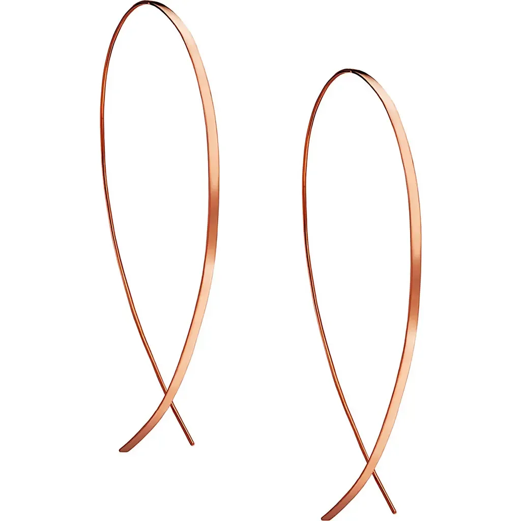 Flat Upside Down Hoop Earrings by LANA