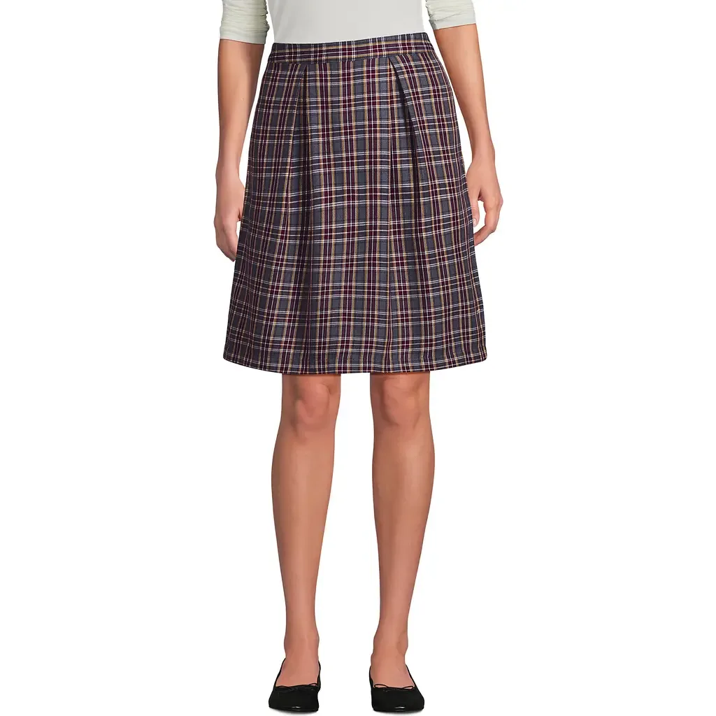 Top of Knee Plaid Skort by Lands' End