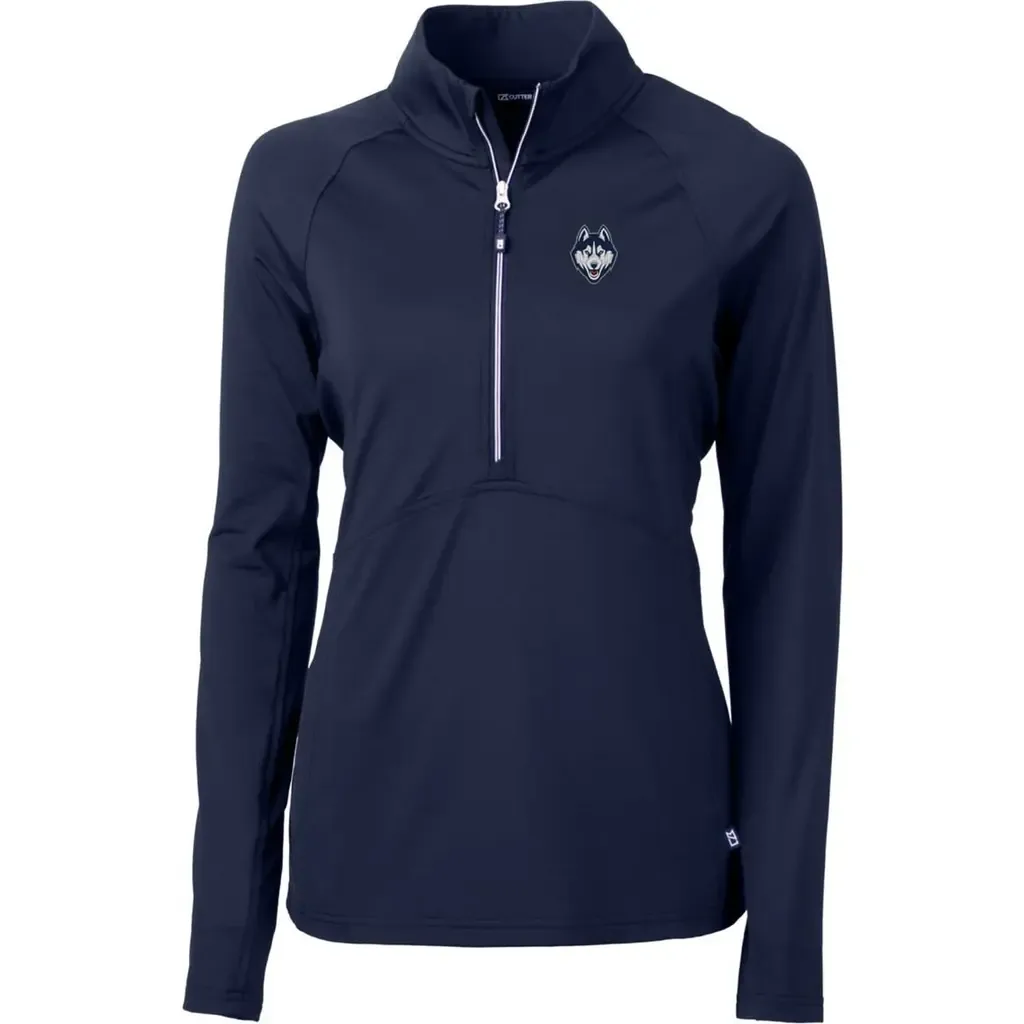 Cutter & Buck UConn Huskies Logo Adapt Eco Knit Half-Zip Pullover by Cutter & Buck