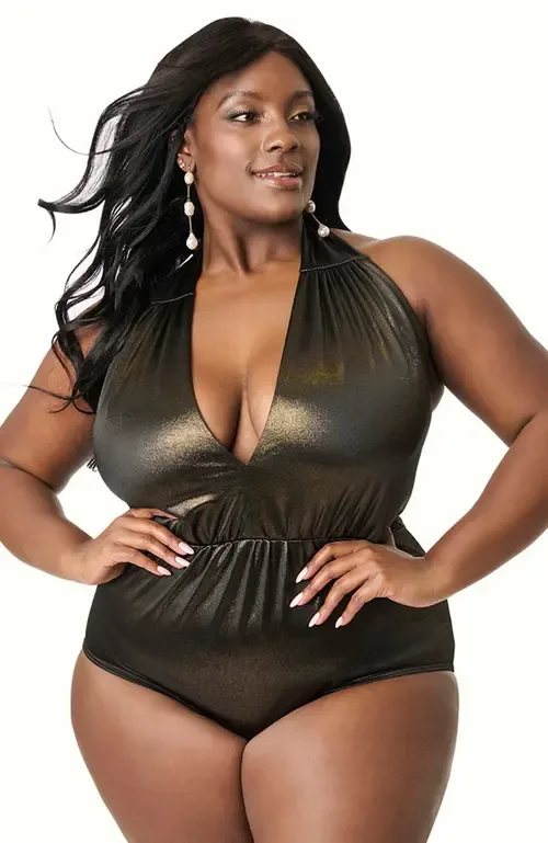 Halter Derek One Piece Swimsuit by Unique Vintage