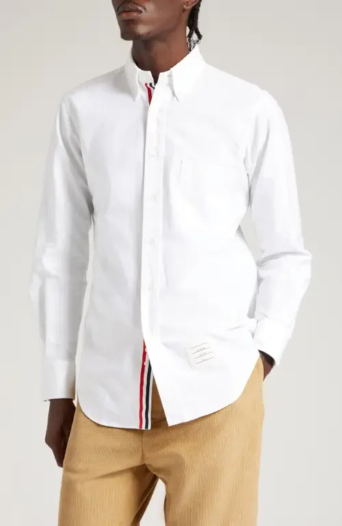 Classic Fit Cotton Button-Down Shirt by Thom Browne