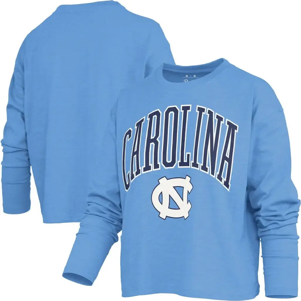 Pressbox Carolina Blue North Carolina Tar Heels Motley Boxy Waist-Length Long Sleeve T-Shirt by PRESSBOX