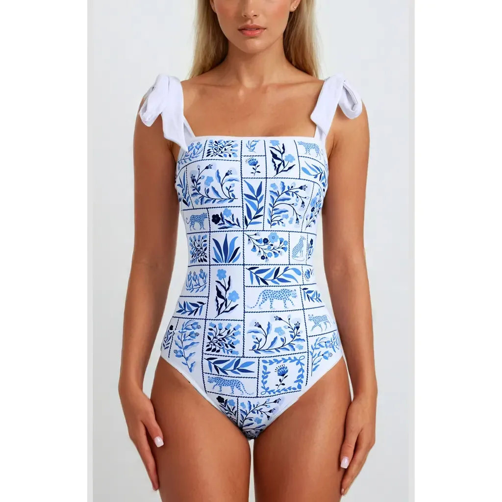 Garden Reversible One-Piece Swimsuit by Jessie Zhao New York