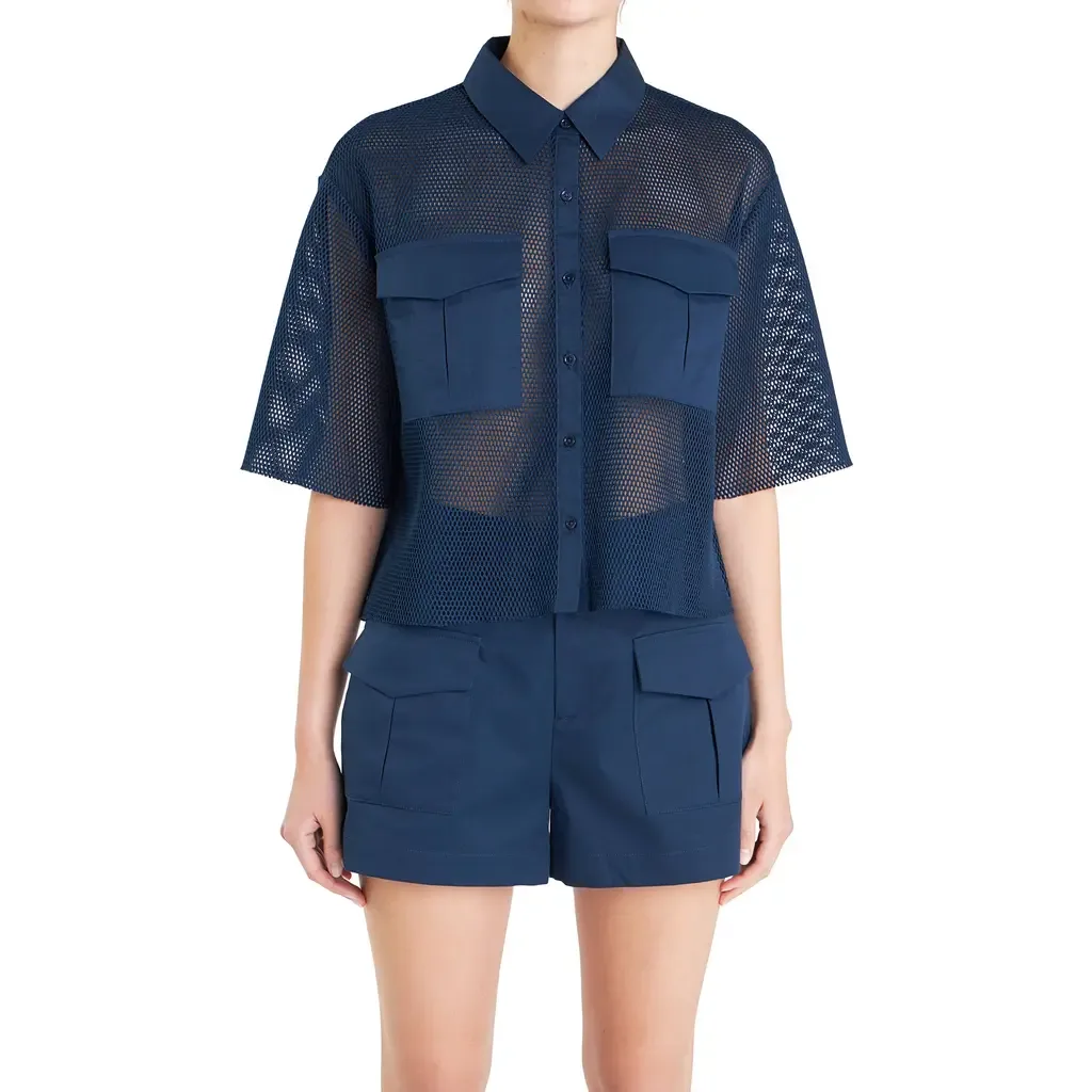 Pocket Mesh Shirt by Endless Rose