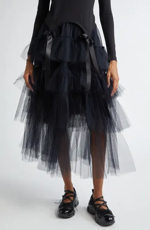 Tiered Tulle Tutu Midi Skirt by Simone Rocha