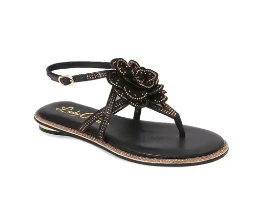 Flower Thong Flat Sandal by LADY COUTURE