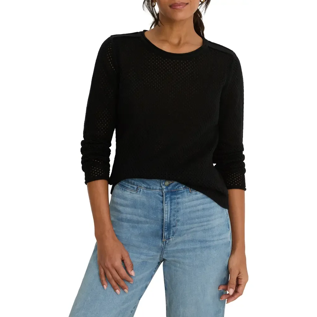 Breezeway Open Knit Cotton Blend Sweater by NIC+ZOE