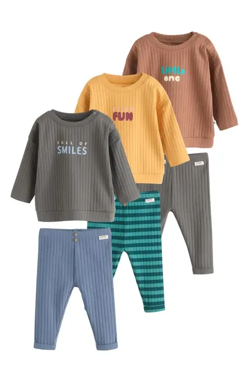 6-Pack Assorted Rib Knit Tops & Leggings Set by NEXT