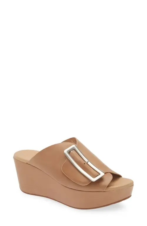 Yasha Platform Wedge Sandal in Sand Leather