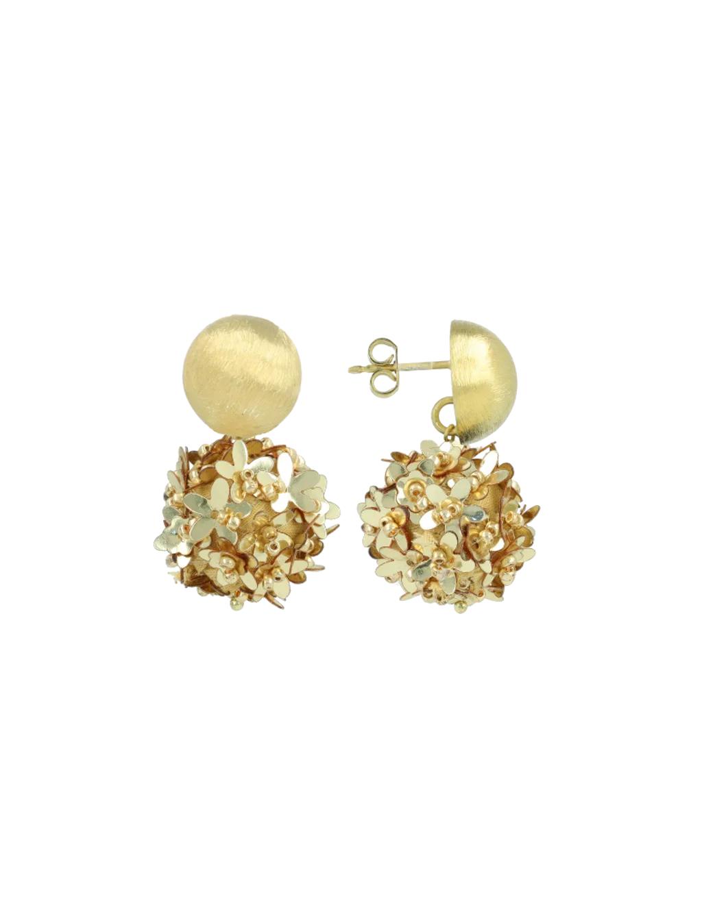 Sequin Flower Globe Statement Earrings by LOTT.gioielli