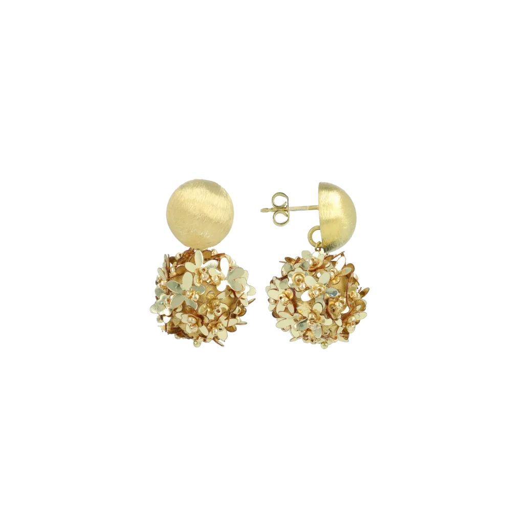Sequin Flower Globe Statement Earrings