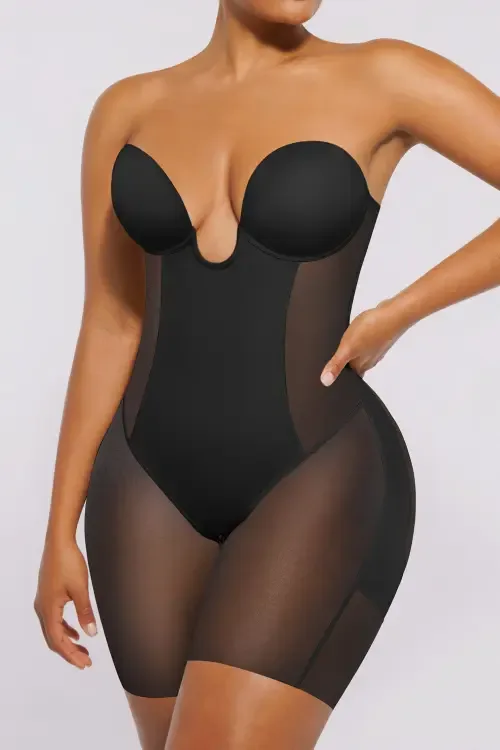 Strapless Shapewear Deep Plunge Low Back Bodysuit by Shapellx