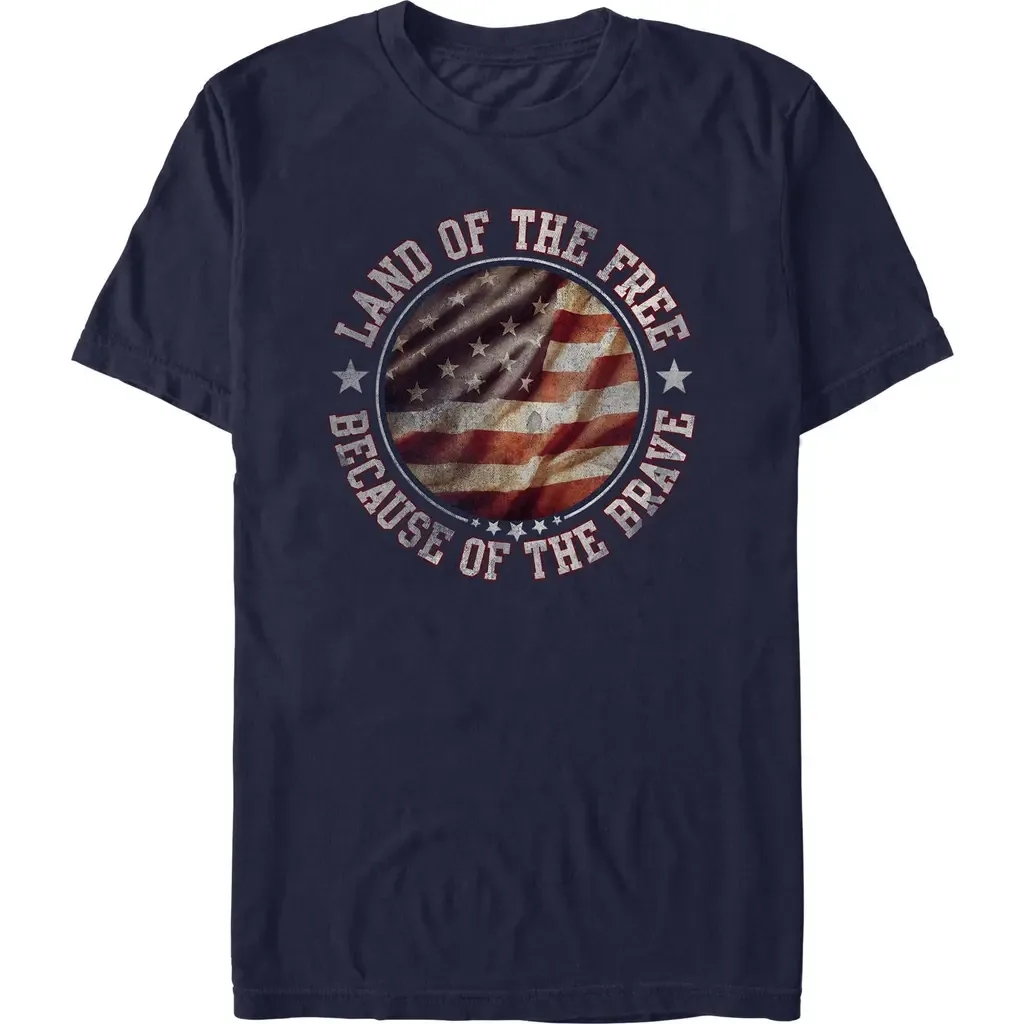 Land of Free Because of Brave Short Sleeve Graphic T-Shirt by Lost Gods