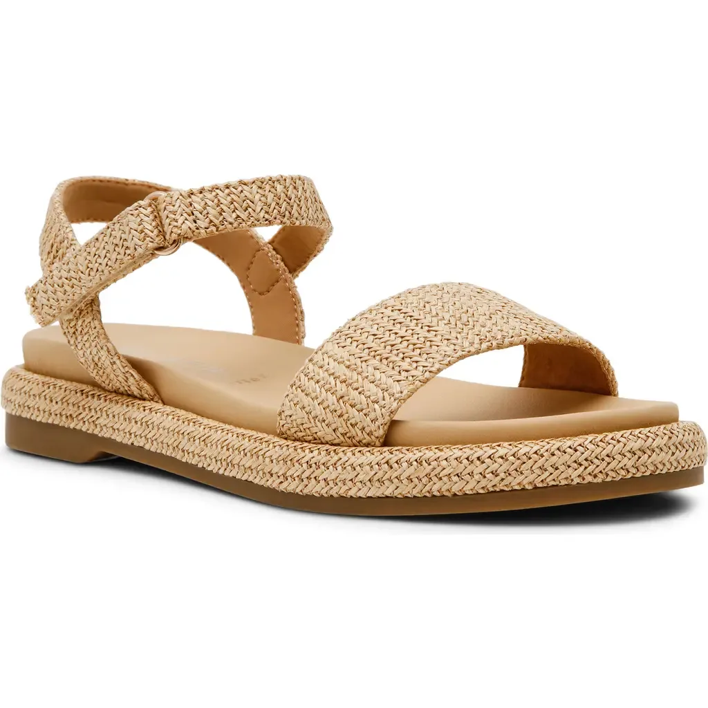 Elani Ankle Strap Sandal in Natural Raffia