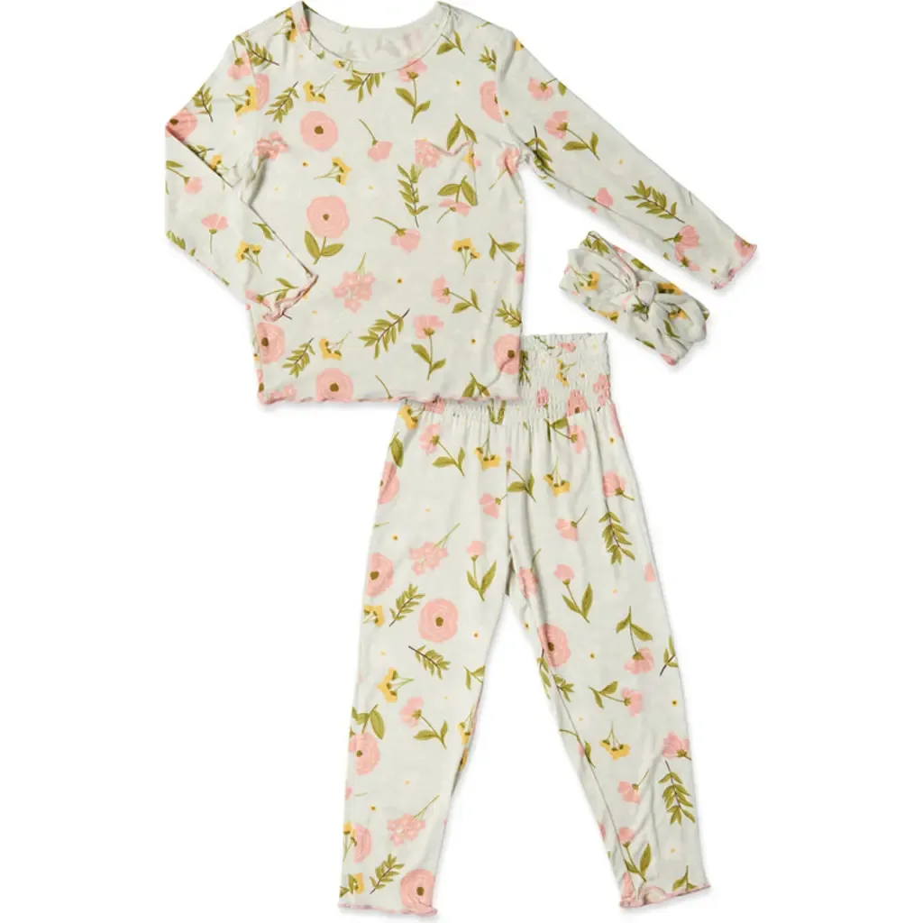 Charlie Fitted Long Sleeve 3-Piece Pajamas by Everly Grey