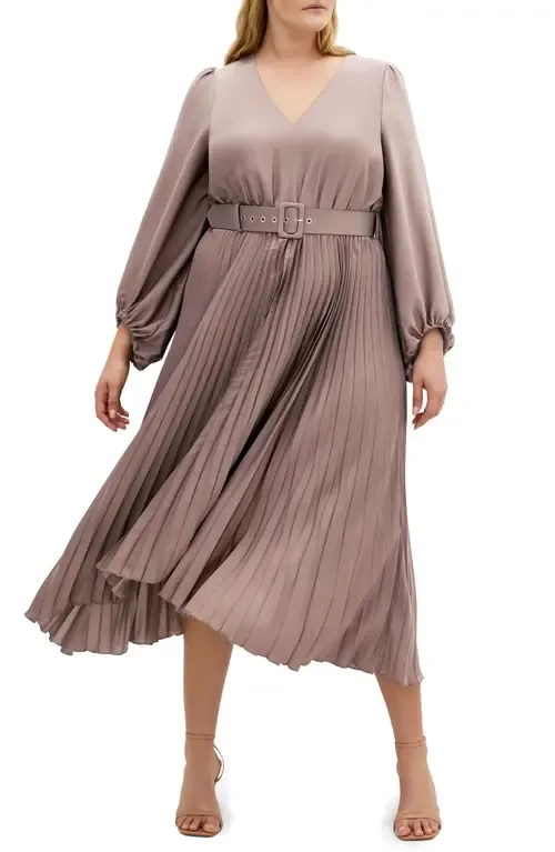 Amara Accordion Pleat Sateen Dress